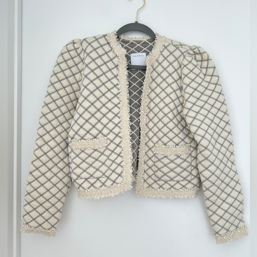 Sandro jacket puff sleeves